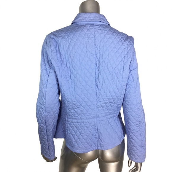Nordstrom Blue Quilted Snap Closure Jacke Large - Picture 2 of 4